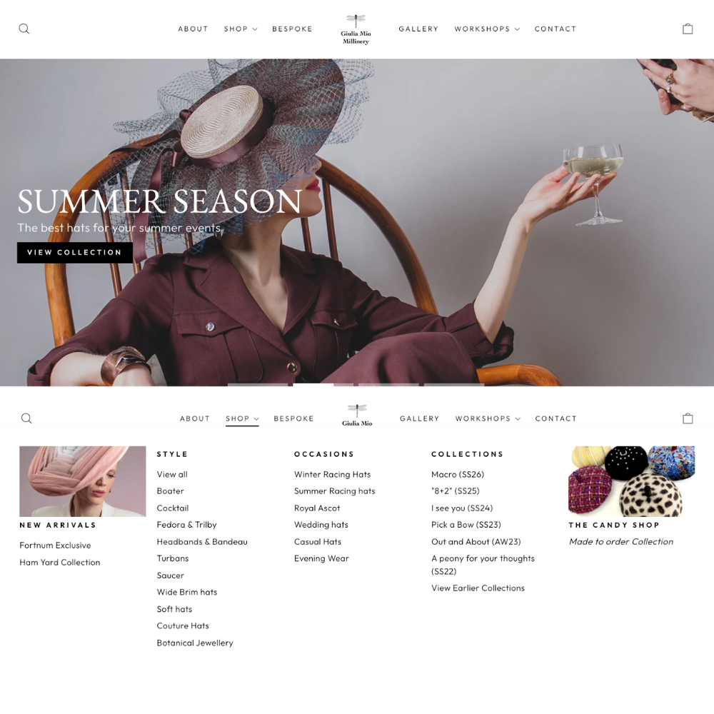 Giulia shopify site